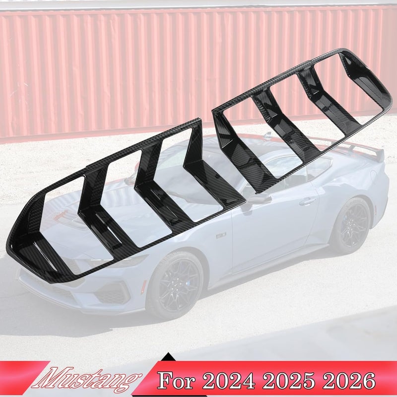 MUXEE Taillight Cover,for Ford Mustang 2024 2025 2026,2PCS Tail Light Covers Tail Lamp Trim Decoration Car Sport Accessories - Carbon Fiber - Image 2
